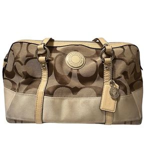 Coach khaki/camel Signature Barrel Bag